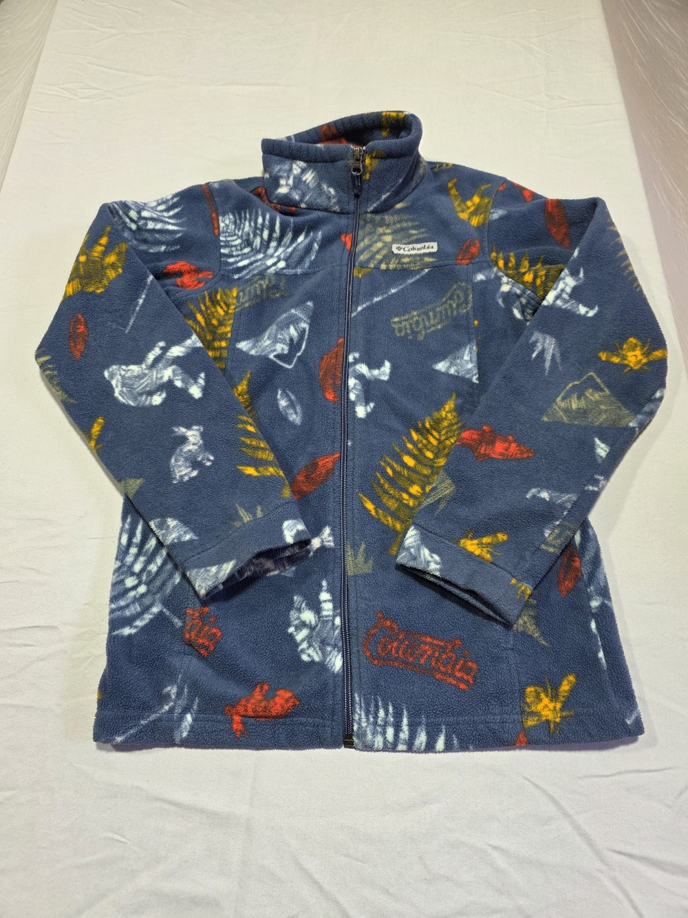 Columbia Kids Navy Blue Printed Fleece Jacket